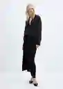 Camisa Massima Negro Talla M Mujer Mango