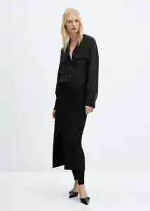 Camisa Massima Negro Talla M Mujer Mango