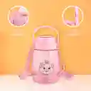 Vaso de Plástico Cat Con Correa Para el Hombro Rosa Miniso