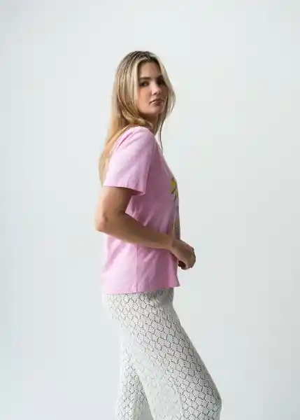 Camiseta Rosa Bonbon Claro Talla S 402G077 Naf Naf