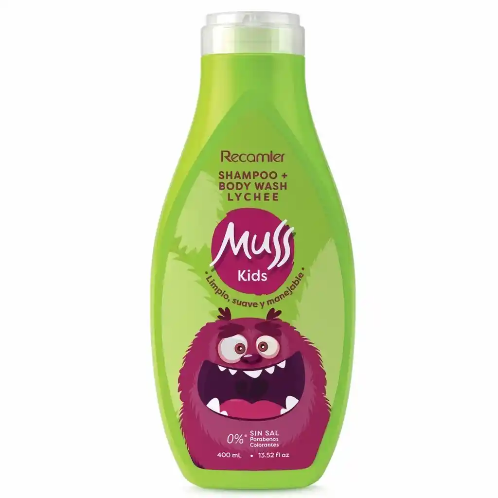 Muss Shampoo Kids para Cabello y Cuerpo Lychee sin Sal