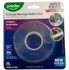 Pointer Cinta Transparente Doble 19 mm x 2.5 m