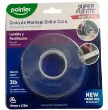 Pointer Cinta Transparente Doble 19 mm x 2.5 m