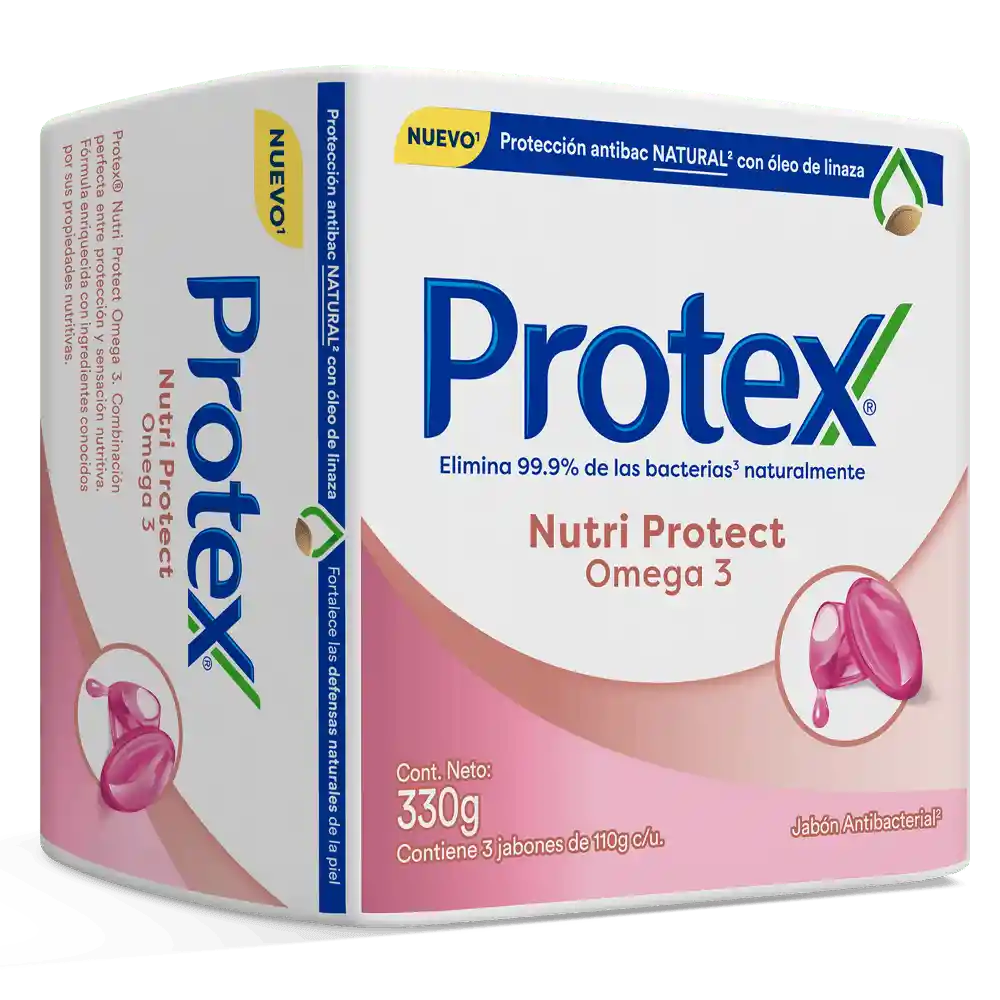 Protex Jabón Antibacterial con Omega 3 Nutri Protect