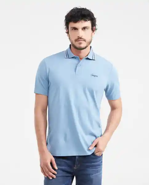 Camiseta Polo Neck Details Azul Provincial Medio L Chevignon