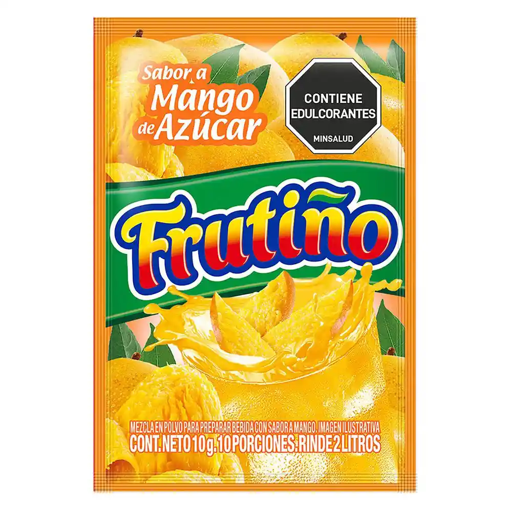 Mezcla Frutino Polvo Bebida Mango Azucar(10 Gr)