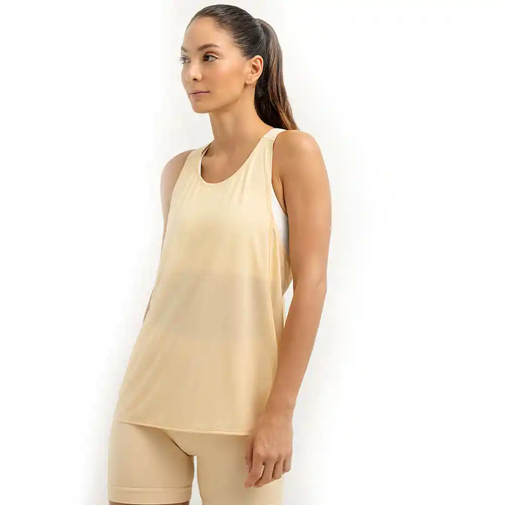 Camiseta Manga Sisa Cargaderas Elasticas Femenino Dafu Punto Blanco Talla L