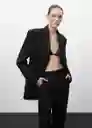 Blazer Americana Mila Negro Talla XS Mujer Mango