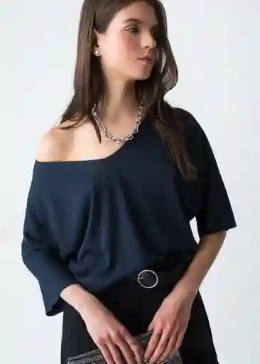 Suéter Tejido Mujer Azul Pacifico Talla M/L 583G083 Naf Naf