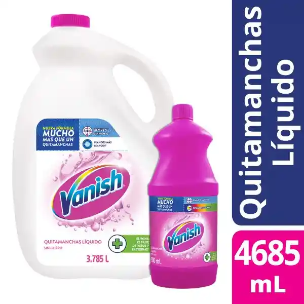 Vanish Desmanchador Líquido Blanco 3.8 L  +  Rosa 900 mL