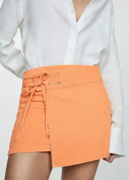 Falda Mia Naranja Talla L Mujer Mango