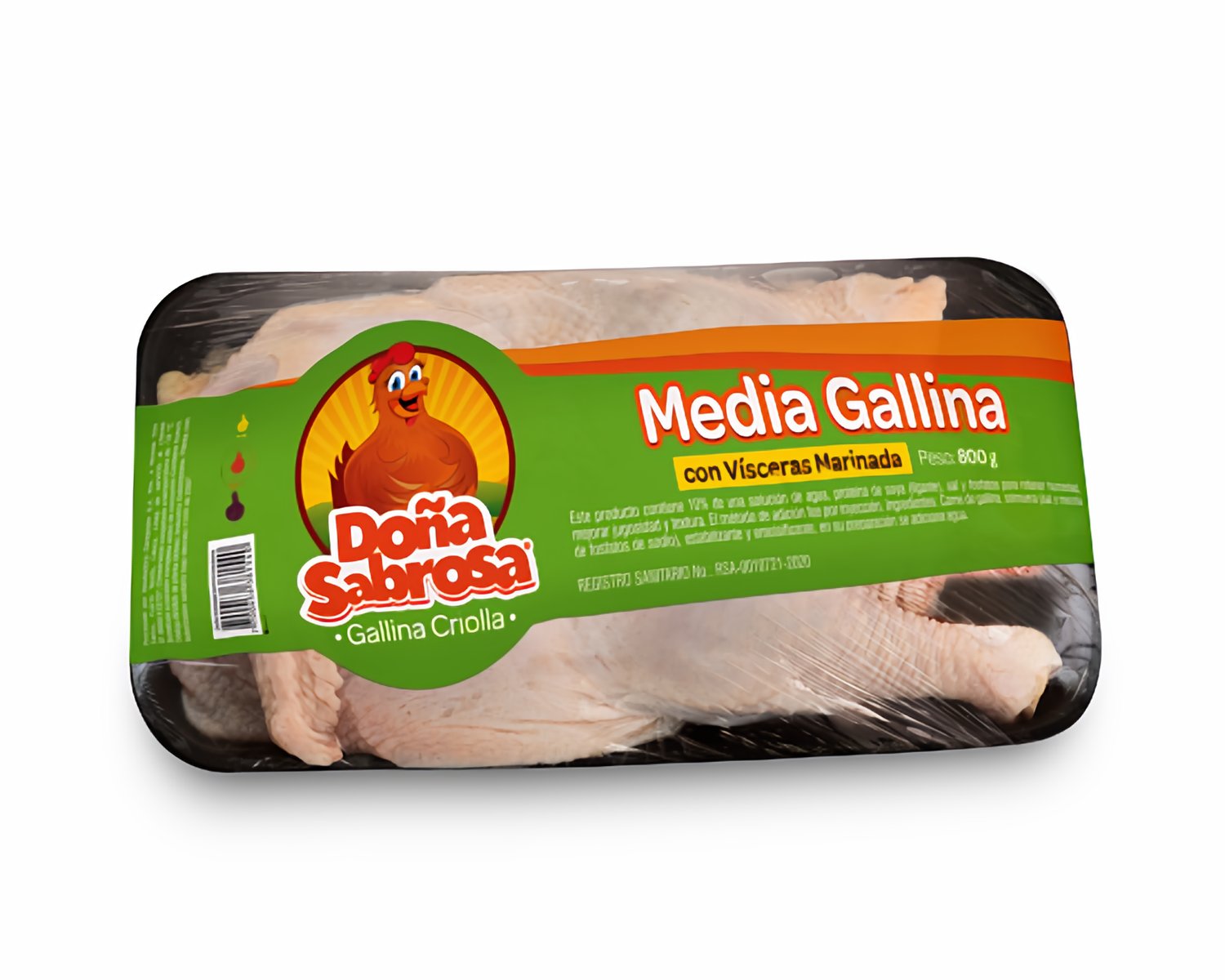 Doña Sabrosa Media Gallina con Ví­sceras Marinada Bandeja 800 g