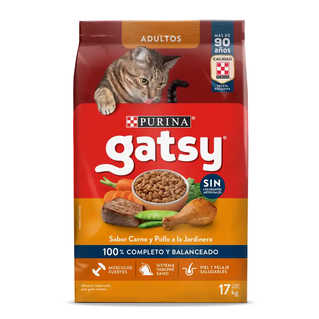 Comida para Gatos Purina Gatsy pollo y carne 17kg
