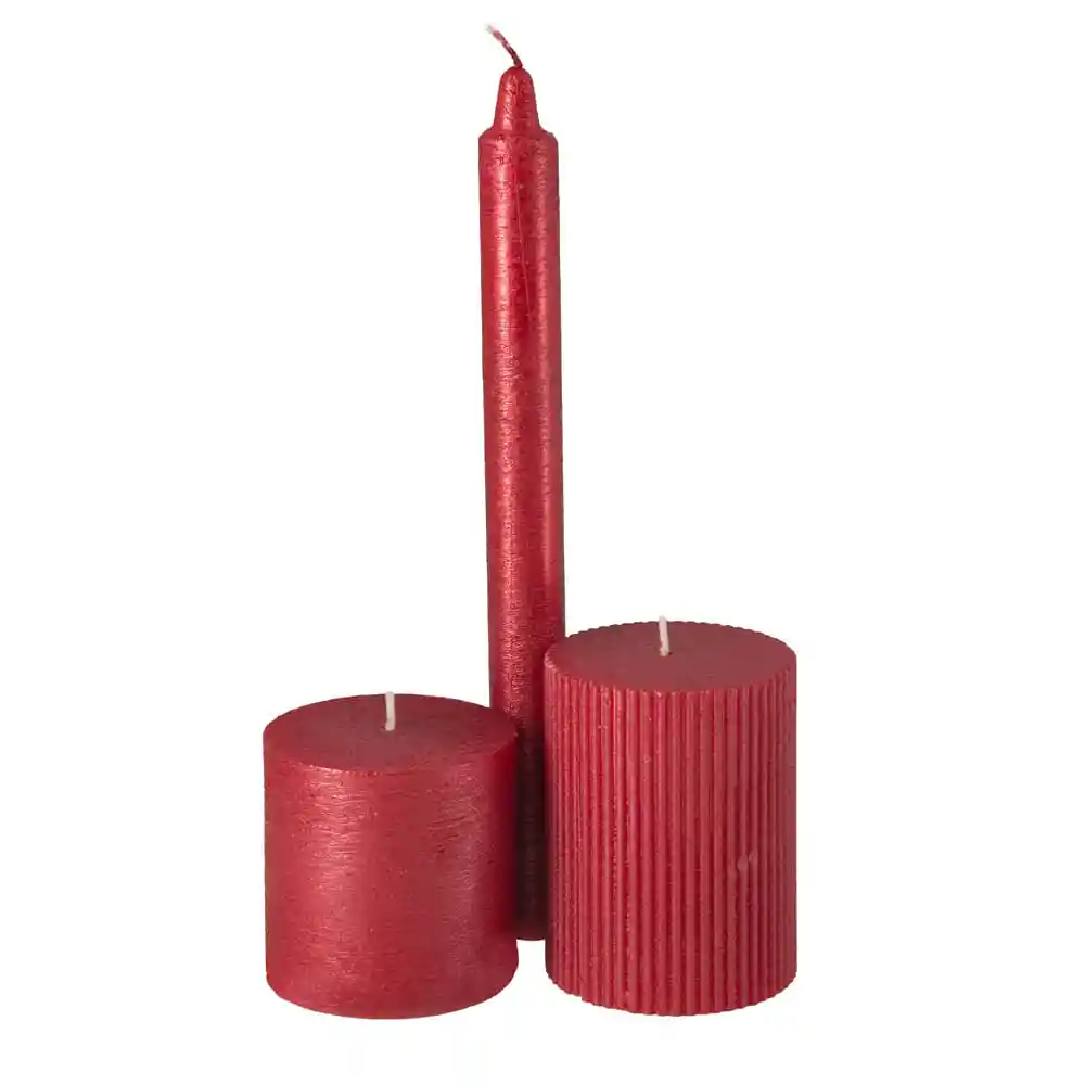 Vela Pilar Navidad Rojo Diseño 0008