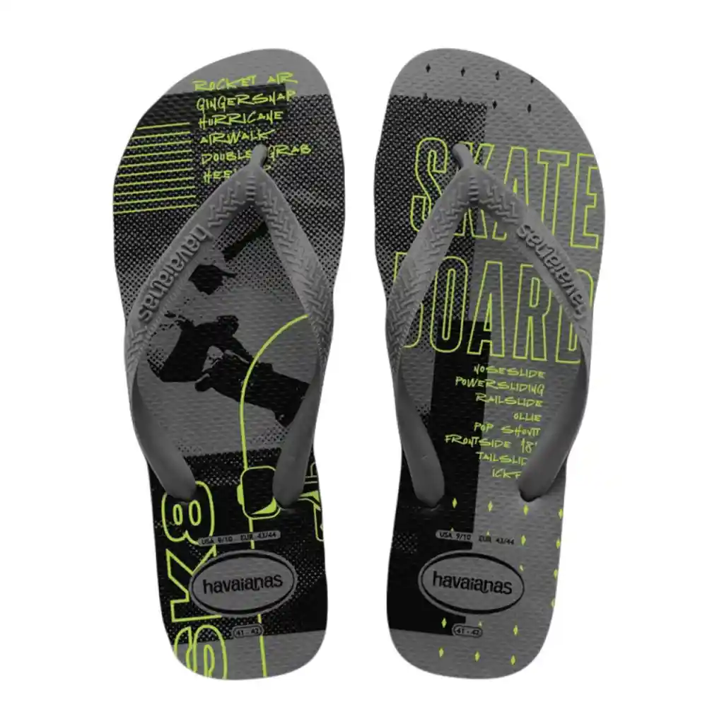 Sandalia Havaianas Hombre Top Athletic Fc Pr Gris Talla 43/44
