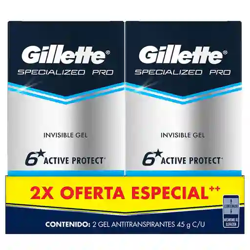 Desodorante Antitranspirante Hombre Gillette Specialized Pro Gel Cool Wave 45 g Pack 2 Unidades