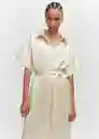 Vestido Ivory-A Crudo Talla L Mujer Mango