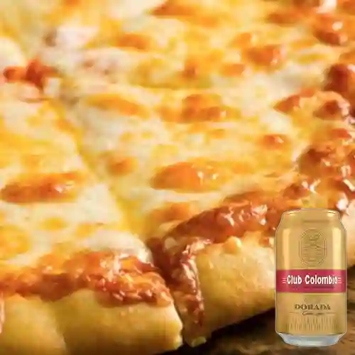 Combo Pizza Tres Quesos + Club col. Dorada Lta 330ml