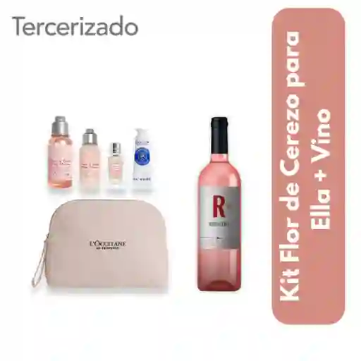 Combo Kit Flor de Cerezo para Ella + Vino Rosaleda