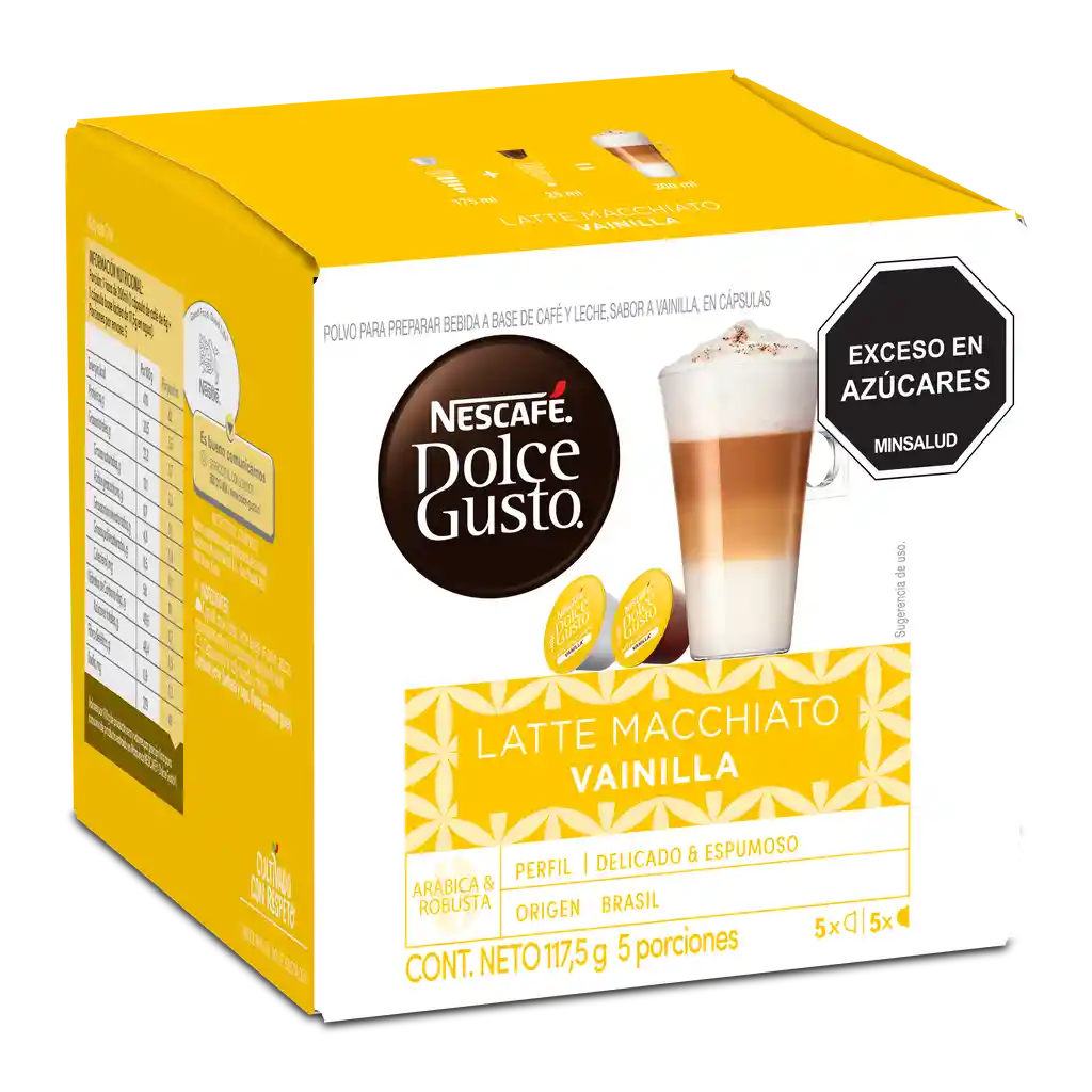 Cápsulas de Café NESCAFÉ DOLCE GUSTO Latte Macchiato Vainilla x 117,5g