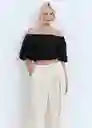 Blusa Kimolos Negro Talla M Mujer Mango