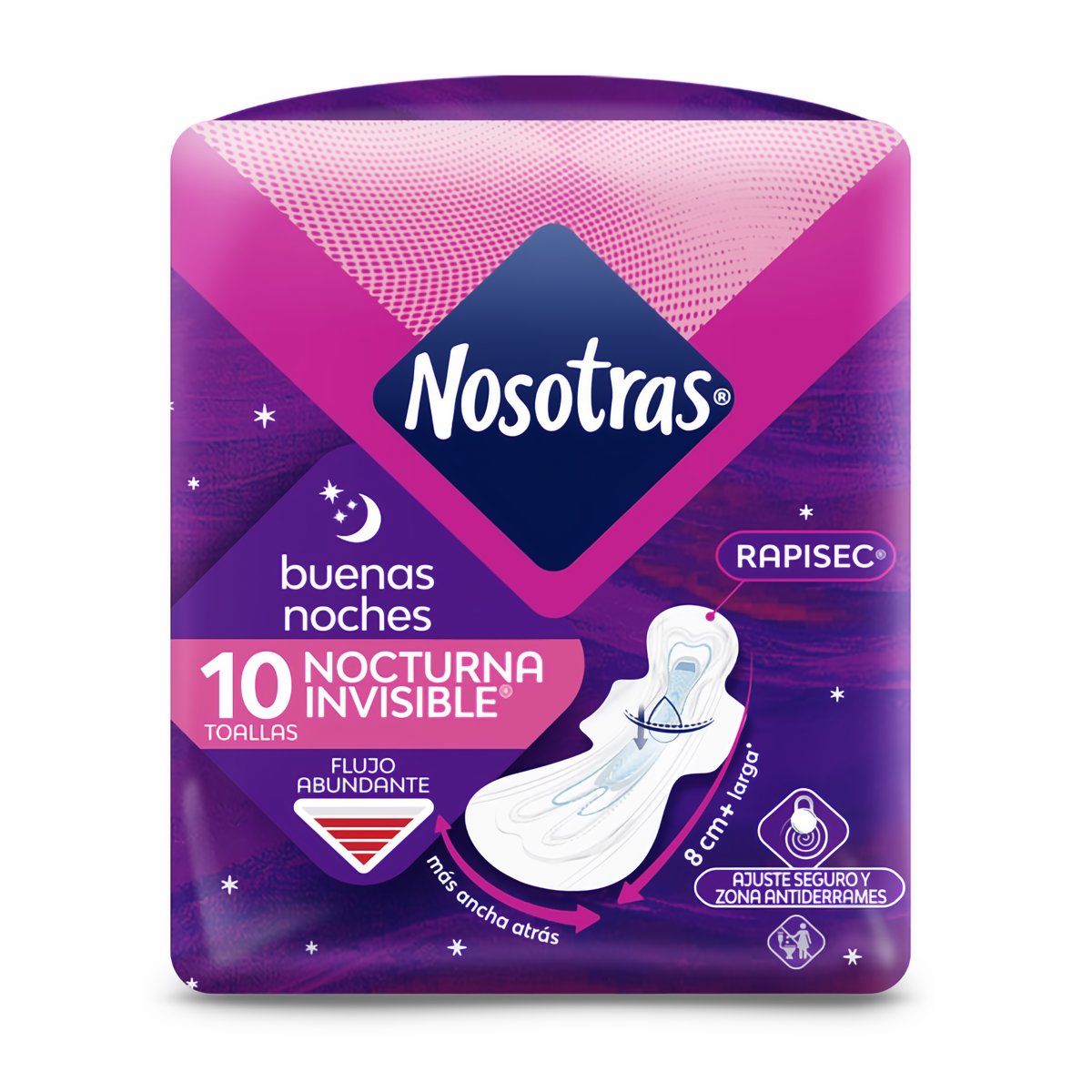 Nosotras Toalla Femenina Buenas Noches Rapisec 10 und