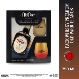 Whisky Old Parr Premium + 2 Vasos de Regalo 12 Años (750 Ml)
