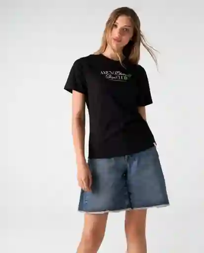 Camiseta Mujer Negro Talla M 602G020_NEG194004 Americanino