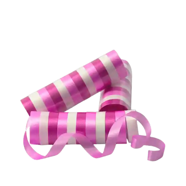 El Tío Serpentina Satinada Rosado Con Blanco