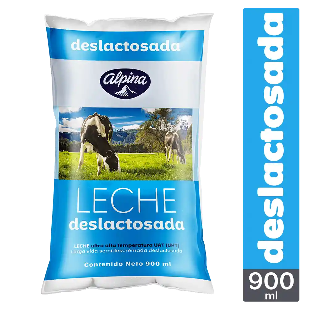 Leche Deslactosada Alpina Bolsa 900ml