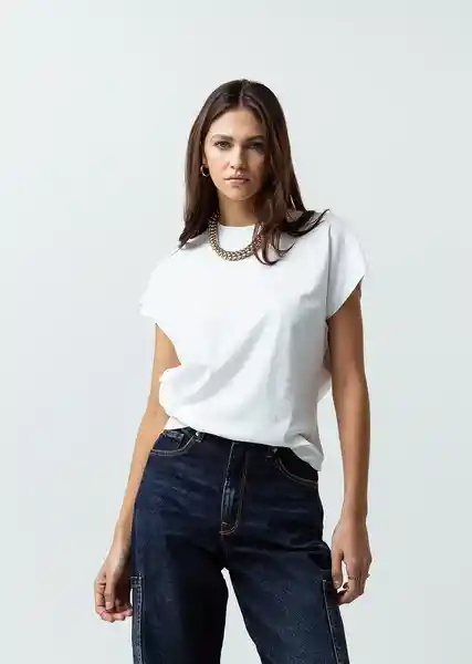 Camiseta Mujer Crudo Puro Claro Talla S 502G004 Naf Naf