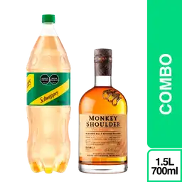 Combo Monkey Shoulder Whisky Blended Malt + Gaseosa Schweppes