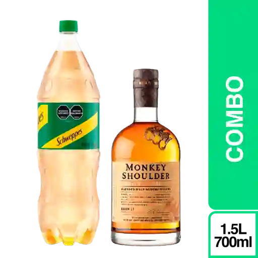 Combo Monkey Shoulder Whisky Blended Malt + Gaseosa Schweppes