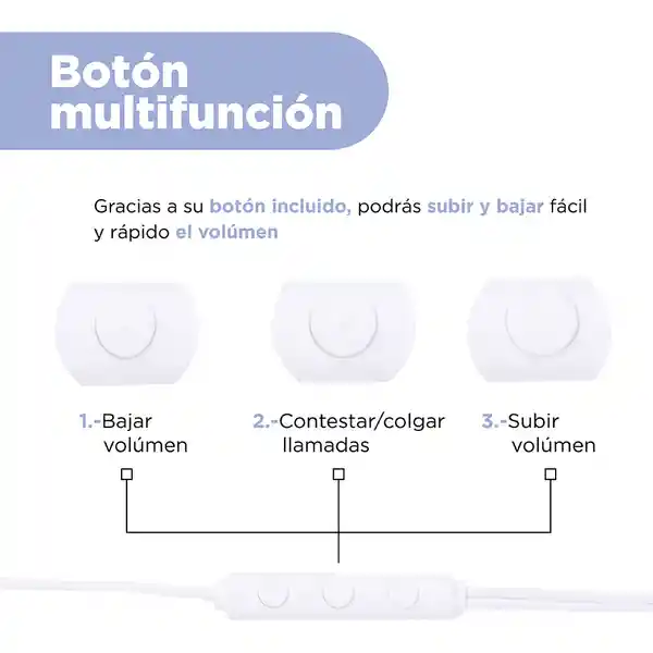 Audifonos Serie Elegance Blanco Mod 6312 Miniso