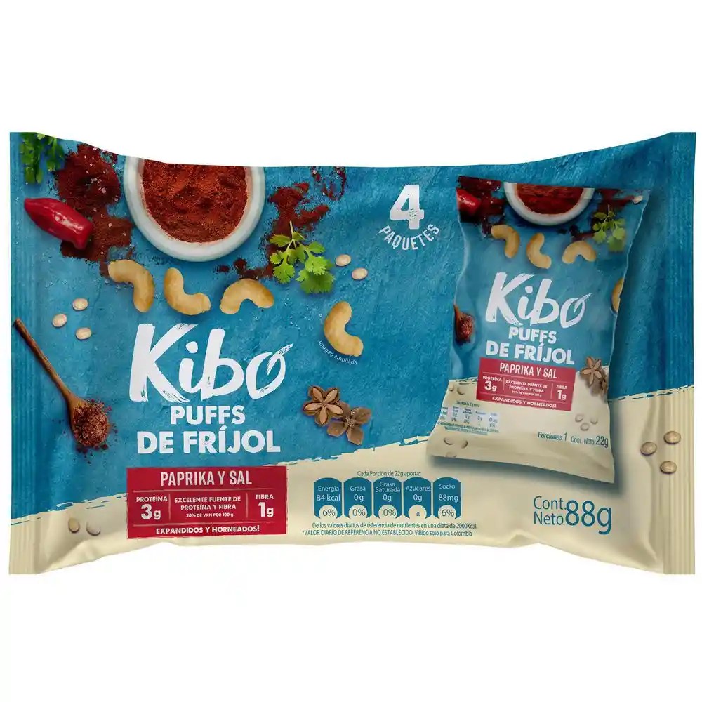 Kibo Pasabocas Puffs de Frijol con Paprika y Sal