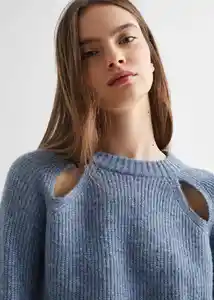 Buzo Jersey Open Celeste Talla 22 Teen Niñas Mango