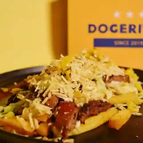 Salchipapa Suiza Dogeritos