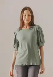 Camiseta Manga Corta Para Dama Verde Talla XXL