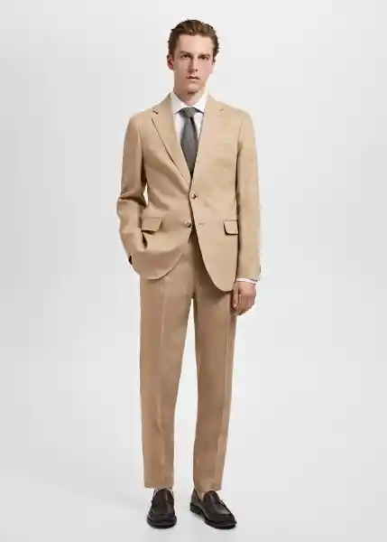 Pantalón Amalfi Beige Talla 46 Hombre Mango