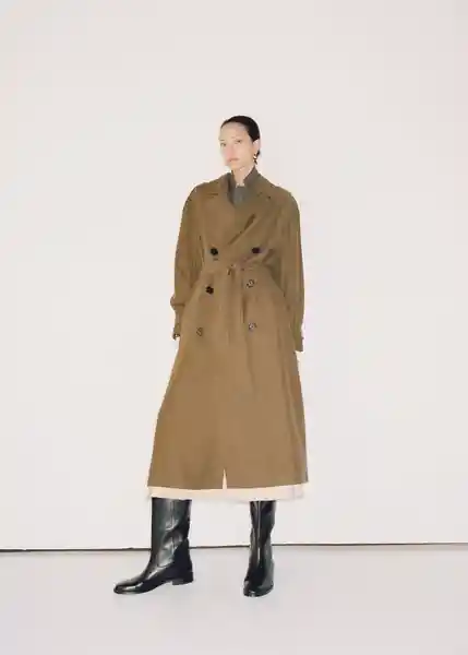 Abrigo Trench Adelaida Khaki Talla M Mujer Mango