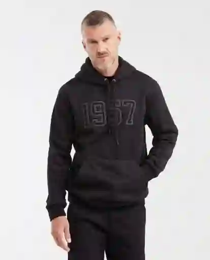 Buzo Hoodie Graphic 1957 Negro Sombrio Ultraoscuro L Chevignon