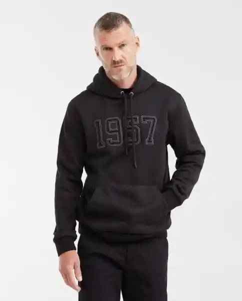 Buzo Hoodie Graphic 1957 Negro Sombrio Ultraoscuro L Chevignon