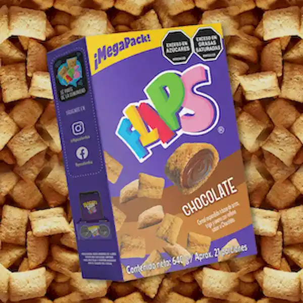 Flips Cereal Relleno Con Sabor a Chocolate