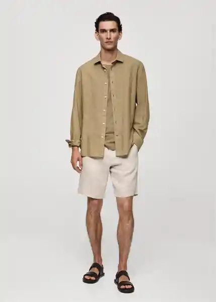 Camisa Avispag Khaki Talla XXL Hombre Mango
