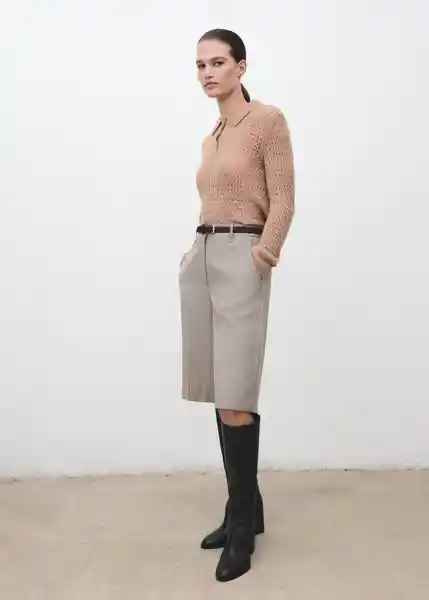 Polo Nuez Camel Talla M Mujer Mango