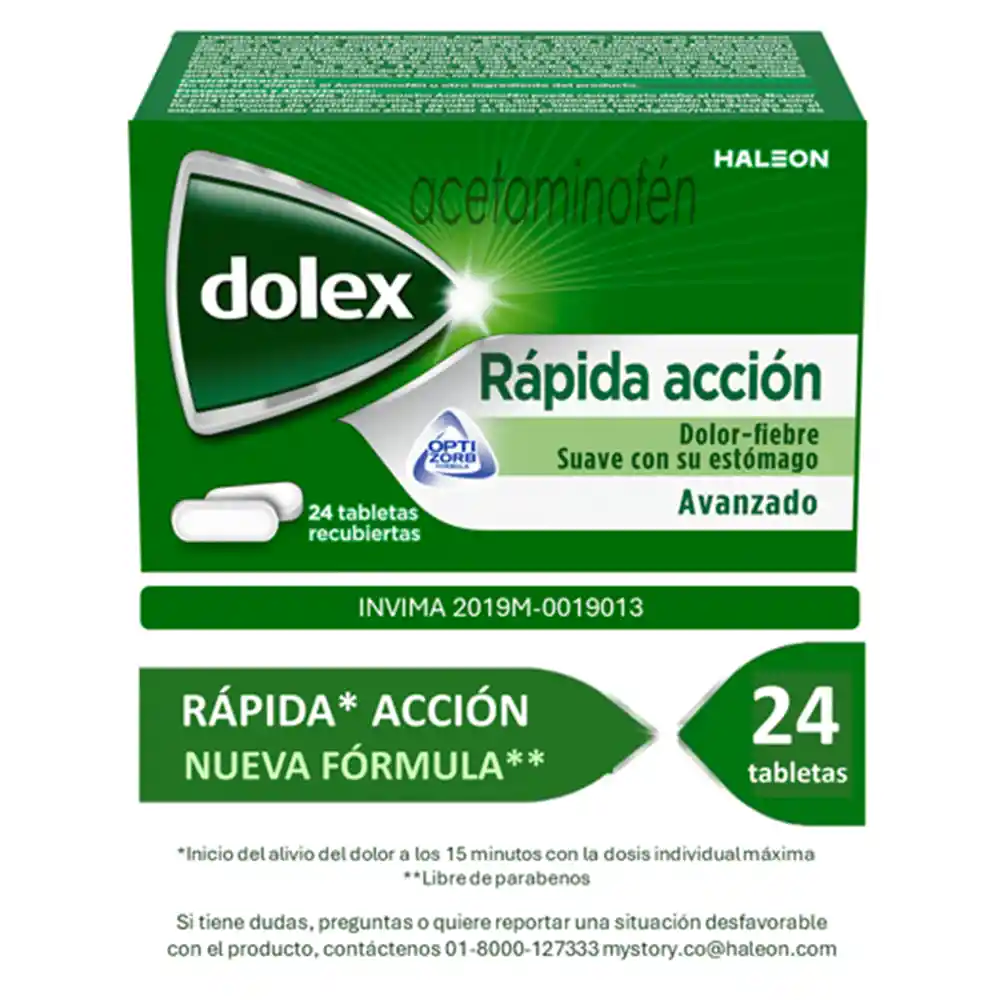 Dolex Rapida Accion Acetaminofen 500 Mg