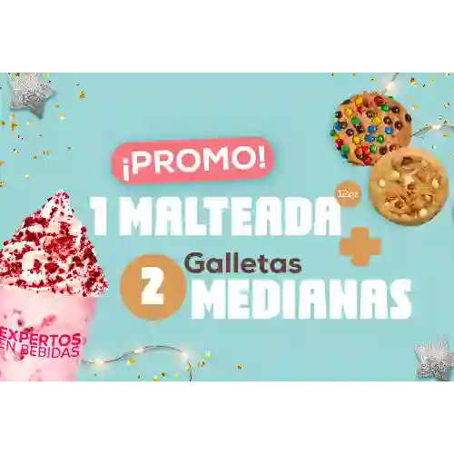 Malteada Cj 12 Oz + 2 Galletas Medianas