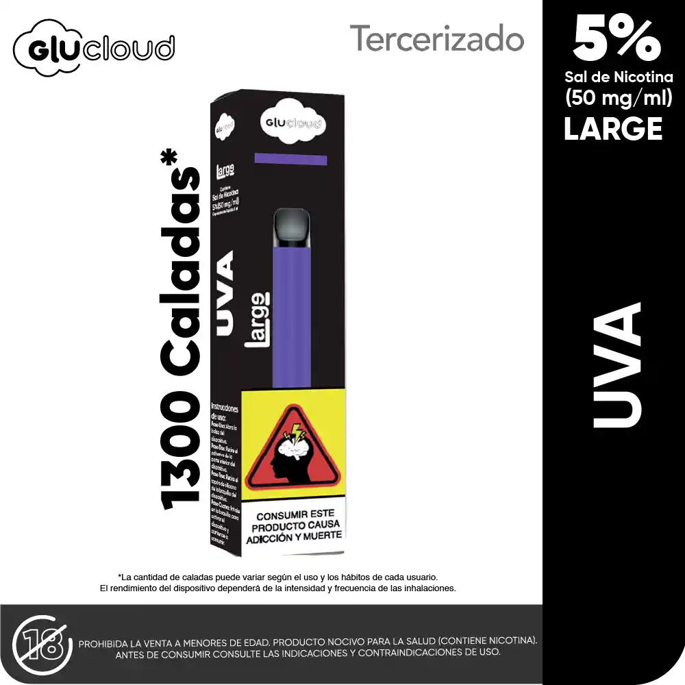 Glucloud Vapeador  Uva Large
