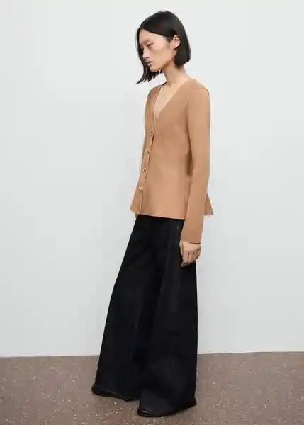 Chaqueta Tona Camel Talla M Mujer Mango