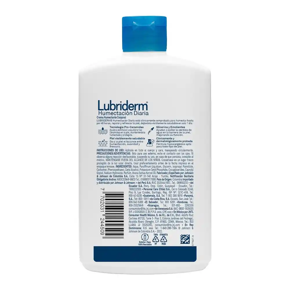 Crema Corporal LUBRIDERM Humectación Diaria 400ml